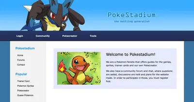 My Pokémon fan site as it looked in 2011
